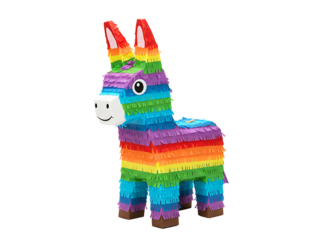 Rainbow donkey pi ata isolated on transparent background