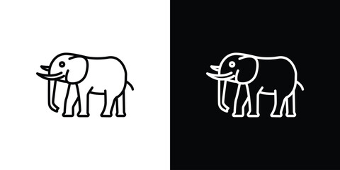 Obraz premium Elephant icon in black. flat graphic vector icon