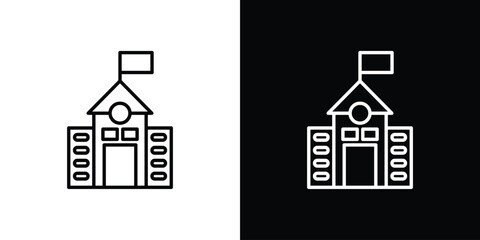 Fototapeta premium Embassy icon in black. flat graphic vector icon