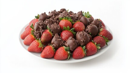 Fresh Strawberries Dipped in Rich Chocolate with Shaved Chocolate Garnish