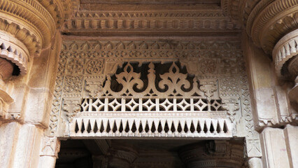 Intricate carvings in the interior of Gwalior fort, Madhya Pradesh, India
