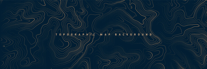 Colorful topographic map with contour lines. Geographic terrain grid, relief height elevation. Ground path pattern. Travel and navigation, cartography design element. Vector illustration