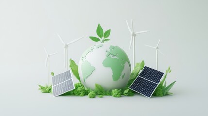 Eco-Friendly Global Initiative with Renewable Energy Sources and Green Elements