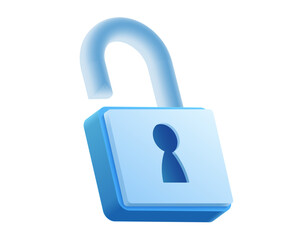 Unlocked Padlock Icon for Open Access or Security Release