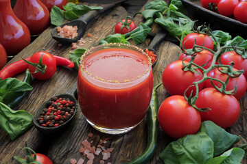 The concept, fresh tomatoes, natural spices, herbs and olive oil are the pearls of Italian cuisine....