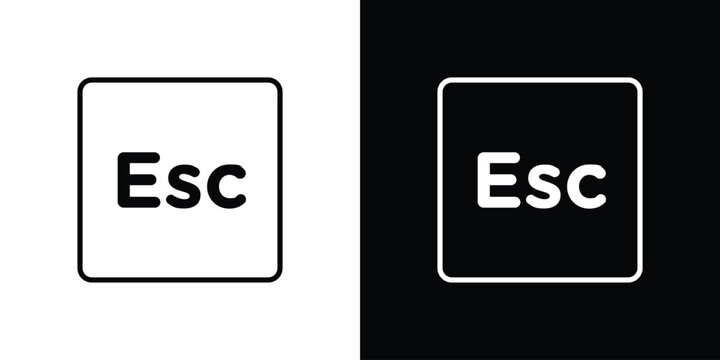 Esc icon in black. flat graphic vector icon
