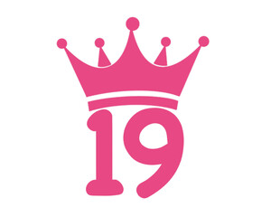 19th birthday party pink clip art icon