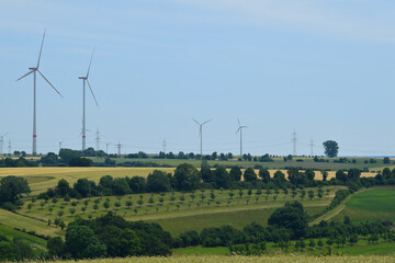 large wind farm or park near Etteln, a village in Paderborn, Germany, alternative energy, energy...