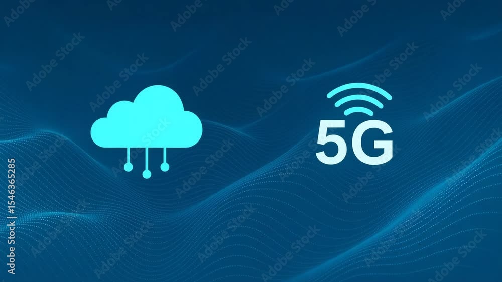 Poster this image illustrates the concept of cloud computing alongside the 5g network, highlighting the syn