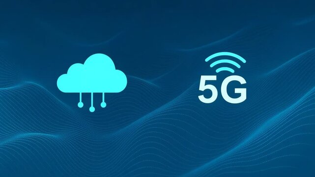 This image illustrates the concept of cloud computing alongside the 5G network, highlighting the synergy between advanced technology and seamless internet connectivity.