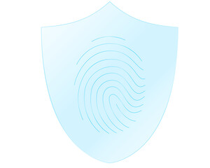 Biometric Fingerprint on Light Blue Security Shield
