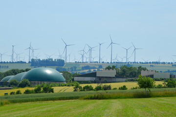 large wind farm or park near Etteln, a village in Paderborn, Germany, alternative energy, energy...