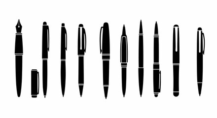 Elegant Assortment of Black Pens for Writing and Drawing
