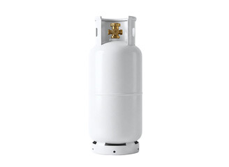White propane gas cylinder tank isolated on transparent background