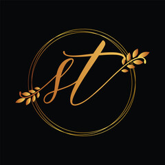 beauty initial letter ST logo template