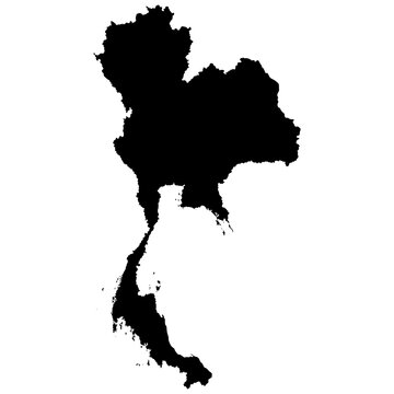 Thailand Map Vector In Black