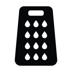 black and white grater icon in flat design
