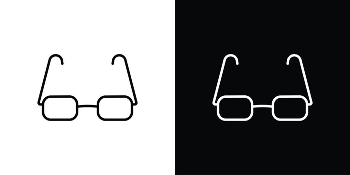 Eye glasses icon in black. flat graphic vector icon