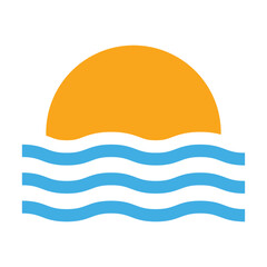 sunset icon in flat design 