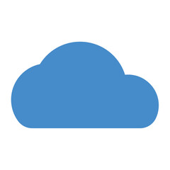 blue cloud icon in flat design