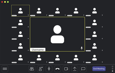 Video conference user interface, video conference calls window overlay.