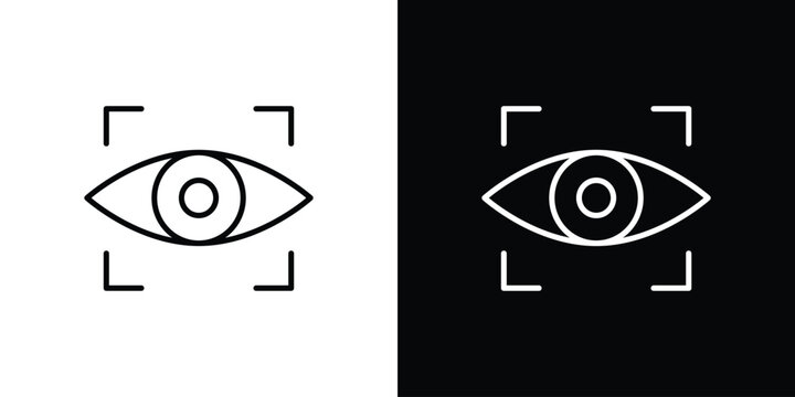Eye tracking icon in black. flat graphic vector icon