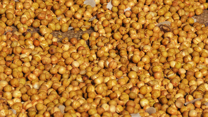 Raw nuts ready for sale in a shop
