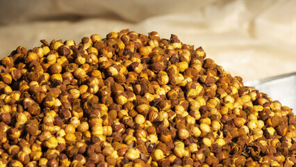 Raw nuts ready for sale in a shop