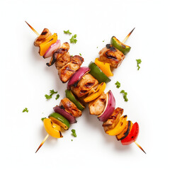 shish kebab on skewers