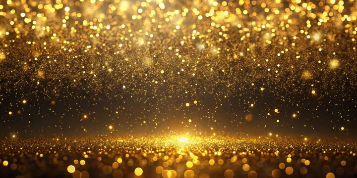 Fondo con part?culas de brillo dorado que caen
