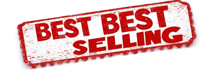 A creatively designed label featuring 'Best Best Selling', grabbing attention for products with an unconventional approach suitable for stock images and marketing.