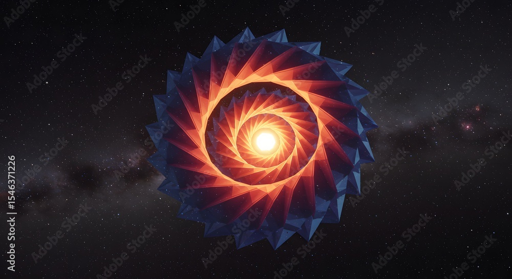 Aufkleber voxel spiral galaxy formation in space with cosmic dust clouds a pixel art style celestial visualiza