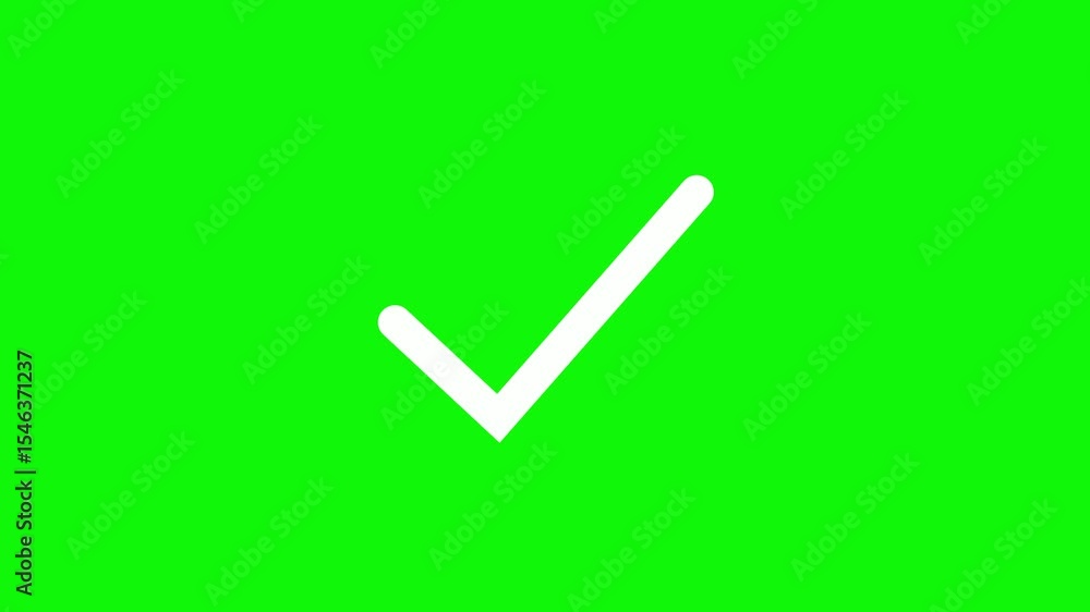 Poster check mark animation. check mark animation motion. animated tick mark icon. green color simple appro