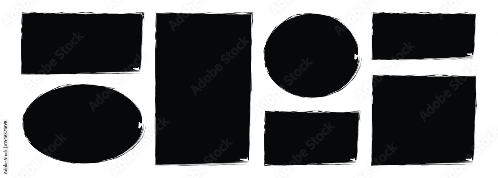 Poster grunge backgrounds. grunge textured black circle and square shapes with distressed rough design. fra