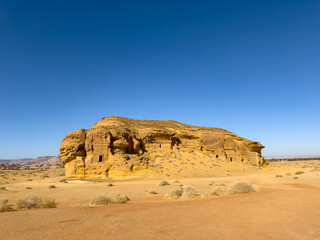 Ancient tombs in the desert of Saudi Arabia at Hegra