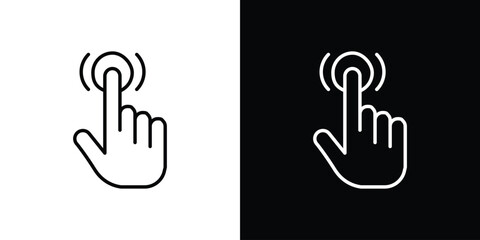 Finger control icon in black. flat graphic vector icon © Vince
