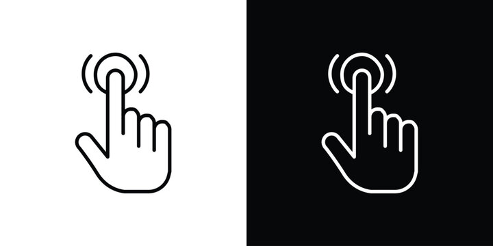 Finger control icon in black. flat graphic vector icon