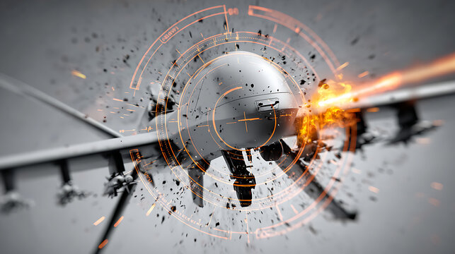 Futuristic tunnel-boring combat drone with plasma torch cutting through reinforced walls, advanced HUD targeting display overlay, sci-fi military technology concept.