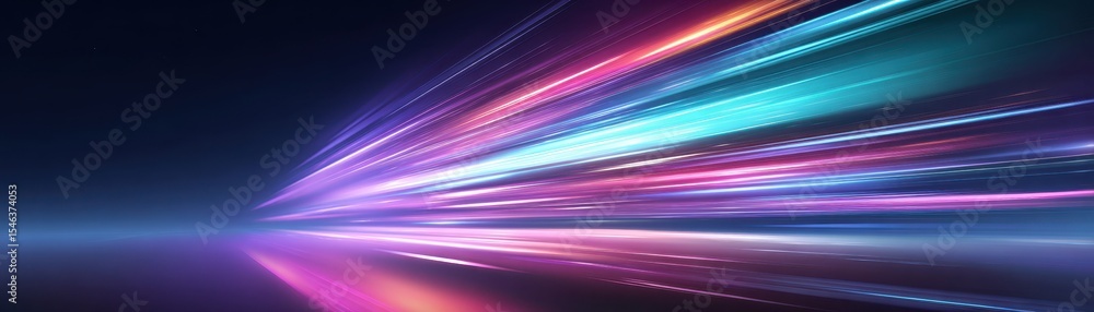 Poster abstract light trails in vibrant colors create a dynamic and futuristic visual experience, evoking s