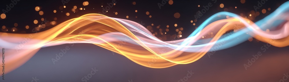 Aufkleber Abstract flowing lines with glowing bokeh effects create a vibrant and dynamic visual experience.