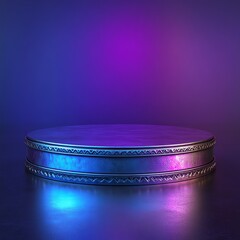 Round Podium on Gradient Background