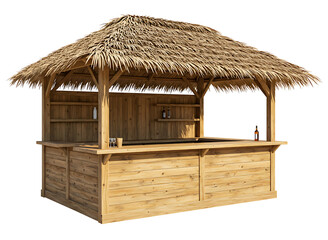 Tropical tiki bar hut isolated on transparent background