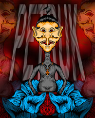 Tokoh Wayang PETRUK dari budaya Jawa, Indonesia 