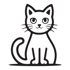 Minimalist cat line art modern pet design