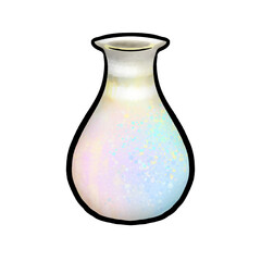 Cartoon vase pattern design, gradient color and black outline isolated vase
