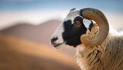 Naklejka premium eid al adha jacob sheep with black and white markings