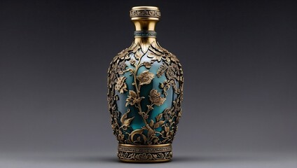 Stylish Bottle Features Intricate Bronze Patterns