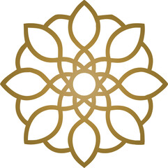 Elegant gold mandala design for branding or graphic elements.