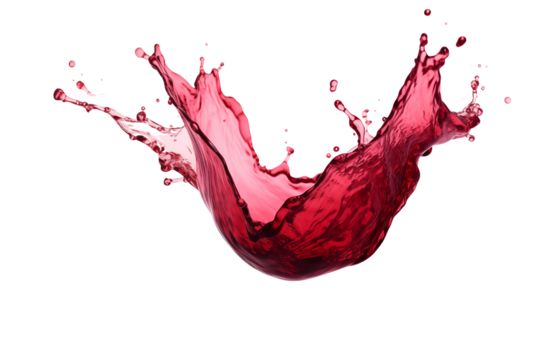red wine splash isolated on white background