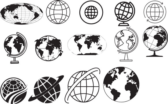 earth globes vector